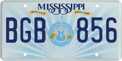 MS license plate BGB856
