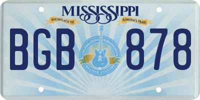 MS license plate BGB878