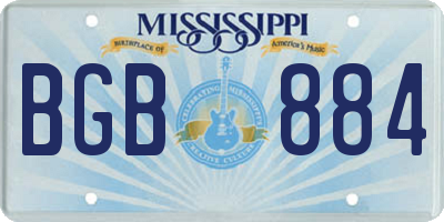 MS license plate BGB884