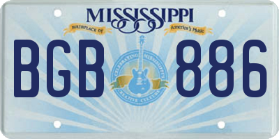 MS license plate BGB886