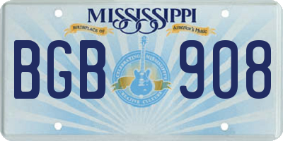 MS license plate BGB908