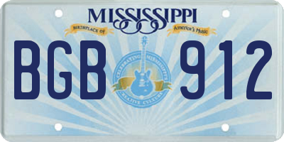 MS license plate BGB912