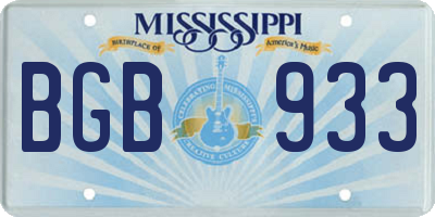 MS license plate BGB933