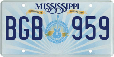 MS license plate BGB959