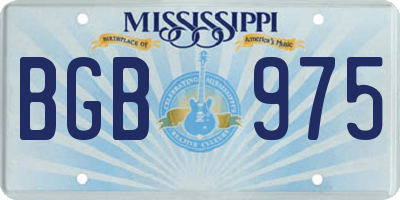MS license plate BGB975