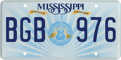 MS license plate BGB976