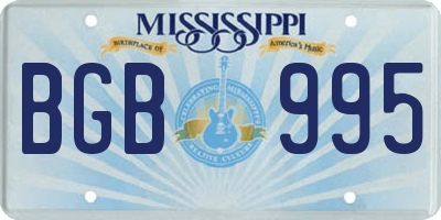MS license plate BGB995