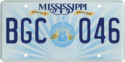 MS license plate BGC046