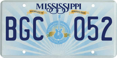 MS license plate BGC052