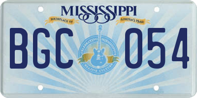 MS license plate BGC054