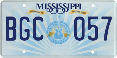 MS license plate BGC057