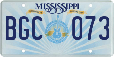 MS license plate BGC073