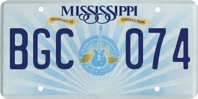 MS license plate BGC074