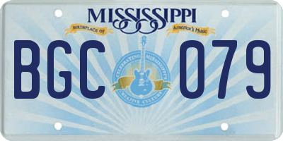 MS license plate BGC079