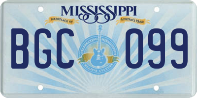 MS license plate BGC099