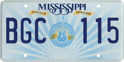 MS license plate BGC115