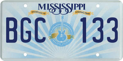 MS license plate BGC133