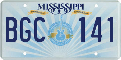 MS license plate BGC141