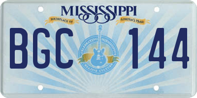 MS license plate BGC144