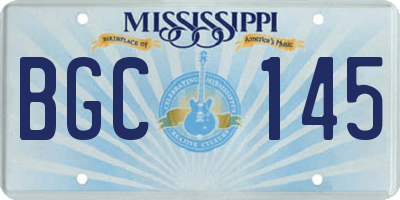 MS license plate BGC145