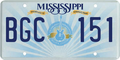 MS license plate BGC151