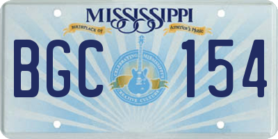 MS license plate BGC154