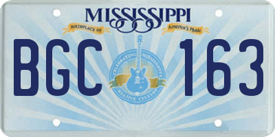 MS license plate BGC163