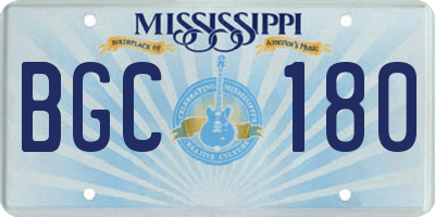 MS license plate BGC180