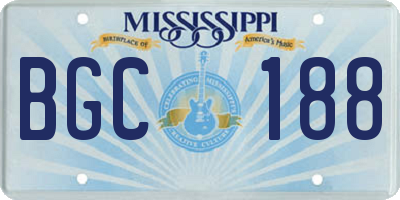 MS license plate BGC188