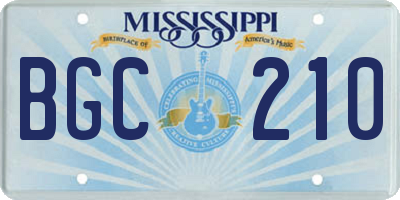 MS license plate BGC210