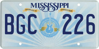 MS license plate BGC226