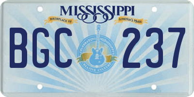 MS license plate BGC237