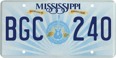 MS license plate BGC240