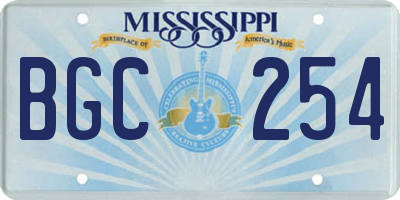 MS license plate BGC254