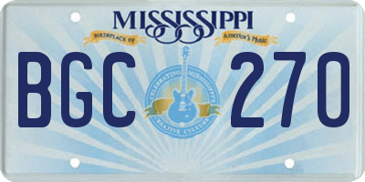 MS license plate BGC270