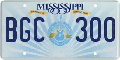 MS license plate BGC300