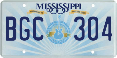 MS license plate BGC304