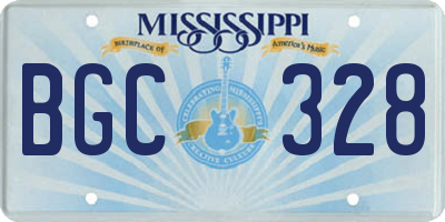 MS license plate BGC328