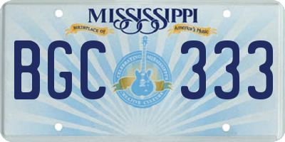 MS license plate BGC333