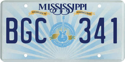 MS license plate BGC341
