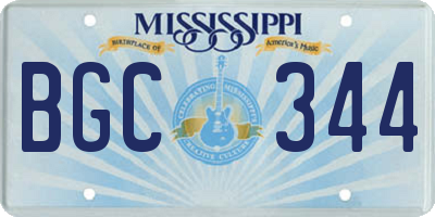 MS license plate BGC344