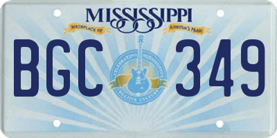 MS license plate BGC349