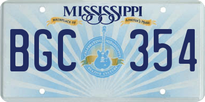 MS license plate BGC354