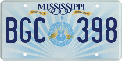 MS license plate BGC398