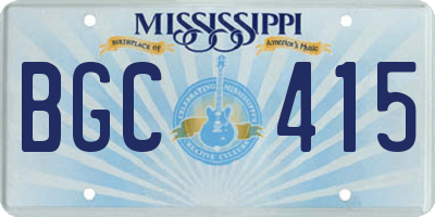 MS license plate BGC415
