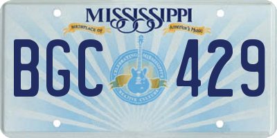 MS license plate BGC429