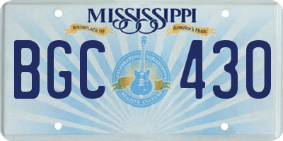MS license plate BGC430