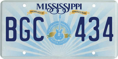 MS license plate BGC434