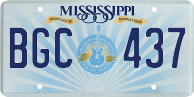 MS license plate BGC437
