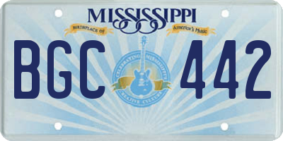 MS license plate BGC442